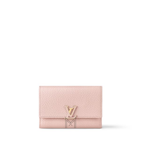 Ví Ngắn LV Capucines Pink Jasmine Da Bò Taurillon Chính Hãng VLV104