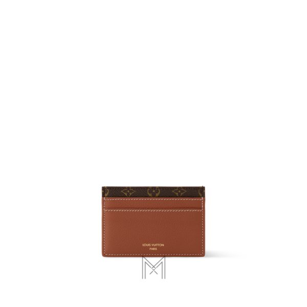 Ví Đựng Thẻ LV Double Low Key Màu Nâu Cognac Chính Hãng VLV030