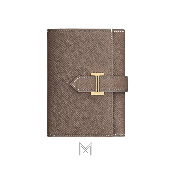 Ví ngắn Hermes Bearn màu nâu hàng hiệu chính hãng MVH21