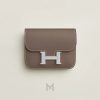 Ví ngắn Hermes Constance Slim màu nâu etoupe chính hãng MVH24 2026