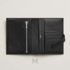 Ví gập đôi Hermes Bearn Compact monochrome màu đen authentic MVH44 2026