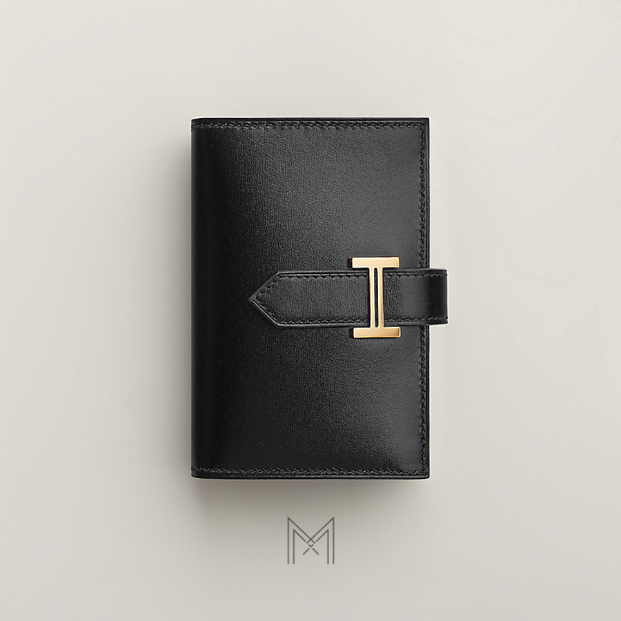 Ví đựng thẻ Hermes Bearn màu đen khoá vàng authentic MVH19 2026 Ví đựng thẻ Hermes Bearn màu đen khoá vàng authentic MVH19 2026