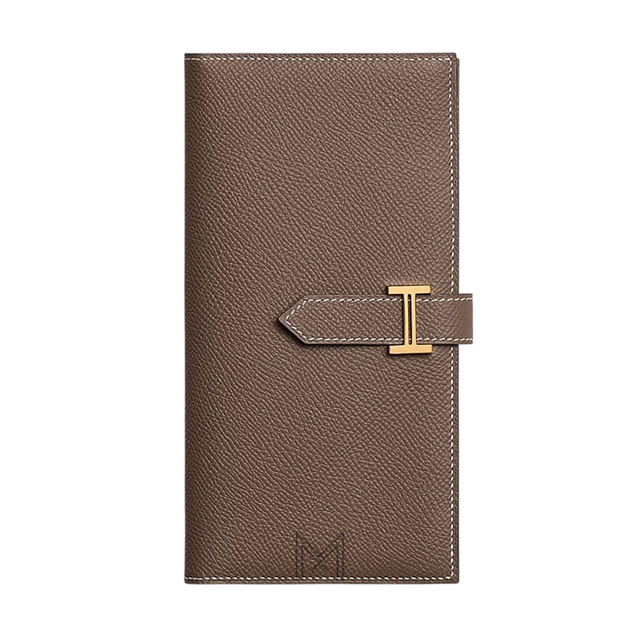 Ví dài Hermes Bearn màu nâu etoupe da sần chính hãng MVH48 2026 Ví dài Hermes Bearn màu nâu etoupe da sần chính hãng MVH48 2026
