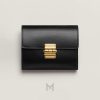 Ví ngắn da Hermes Charniere Compact khoá vàng chính hãng MVH38 2026