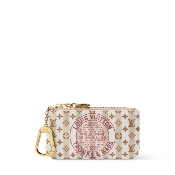 Ví Zip Louis Vuitton Key Pouch Stamp Màu Trắng Phối Be Monogram Chính Hãng VLV121