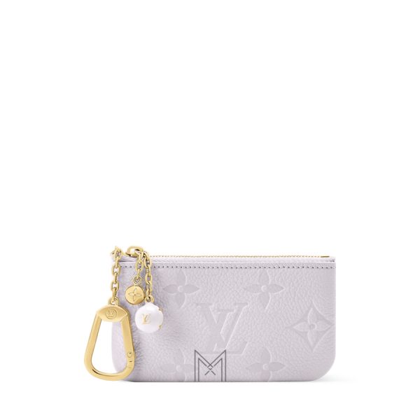 Ví Zip Louis Vuitton Key Pouch Sweet Lavender Da Monogram Empreinte Authentic VLV033
