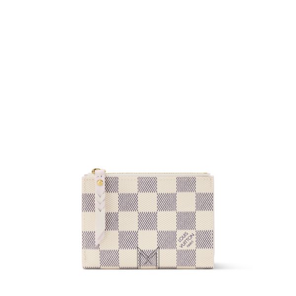 Ví Ngắn Cúc Bấm LV Lisa Damier Azur Canvas Chính Hãng VLV073