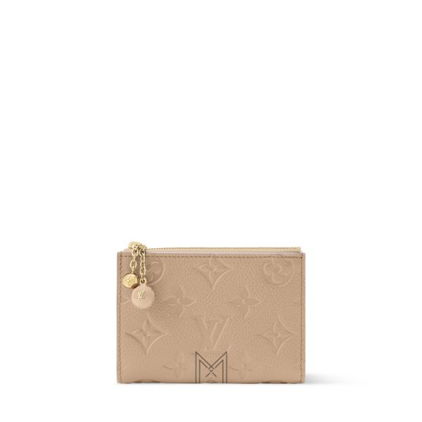 Ví Ngắn Zippy LV Lisa Màu Be Monogram Empreinte Chính Hãng VLV092