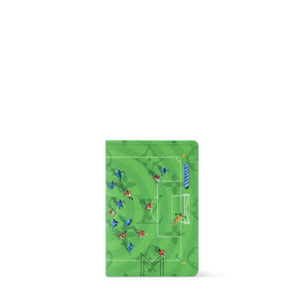Ví Đựng Hộ Chiếu LV Pocket Organizer Màu Xanh Lá Soccer Monogram Canvas VLV042