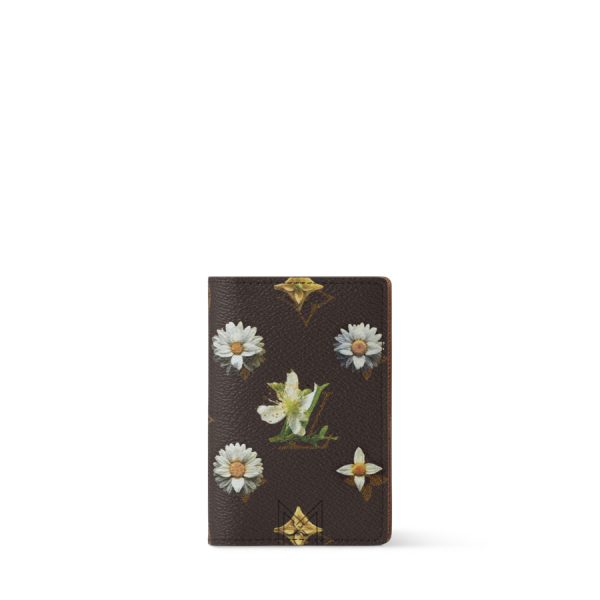 Ví Đựng Hộ Chiếu LV Pocket Organizer Brown Monogram Flowers Canvas VLV051