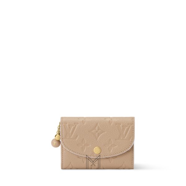 Ví Ngắn Cúc Bấm LV Rosalie Coin Purse Màu Be Monogram Empreinte Authentic VLV069
