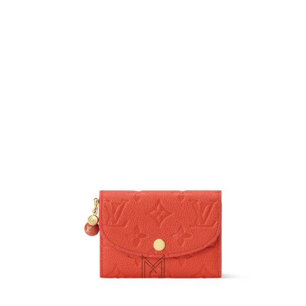 Ví Ngắn Cúc Bấm LV Rosalie Coin Purse Màu Đỏ Monogram Empreinte Authentic VLV068