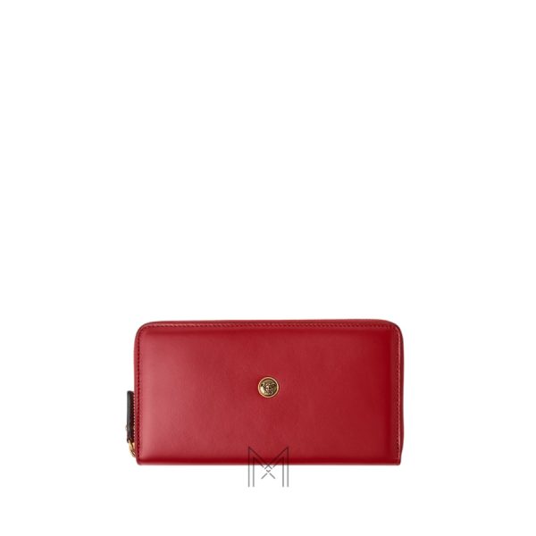 Ví dài Versace Emblème màu đỏ hàng hiệu chính hãng MVV14