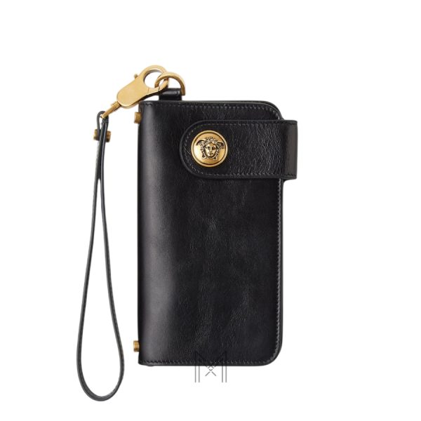 Ví Versace Emblème màu đen hàng hiệu chính hãng MVV31