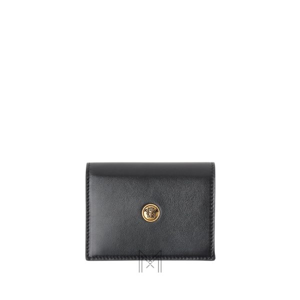 Ví ngắn Versace Emblème màu đen hàng hiệu authentic MVV27