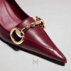 Giày cao gót Gucci màu đỏ mận khóa vàng chính hãng MHGG025 2026