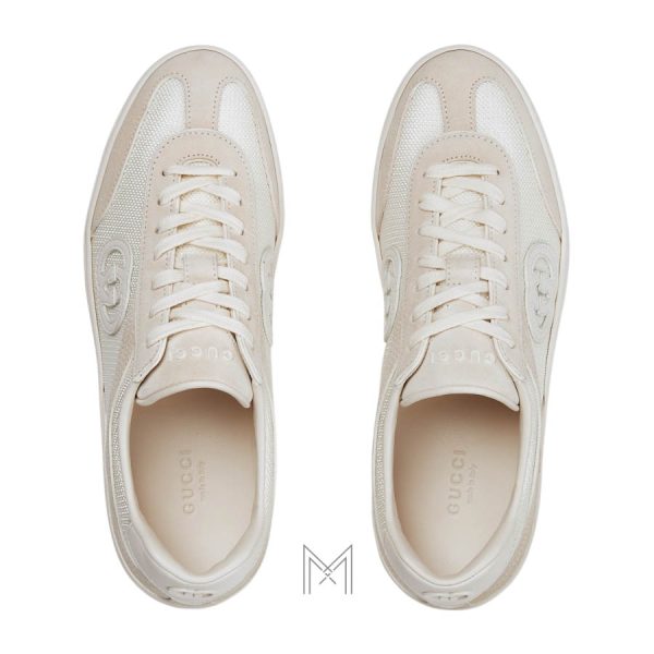 Giày thể thao Gucci màu trắng kem logo GG trắng chính hãng MHGG008