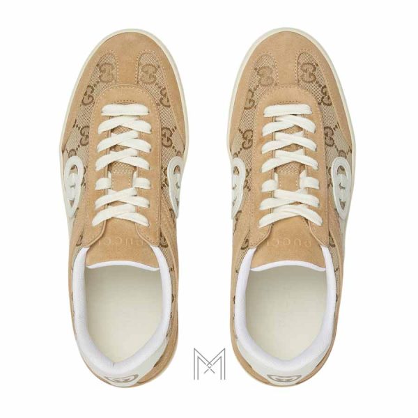 Giày thể thao Gucci màu be logo GG trắng chính hãng MHGG007