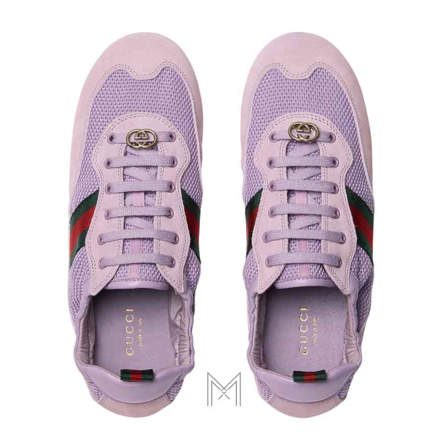 Sneaker Gucci Shift màu tím nhạt phối da lộn chính hãng MHGG015 2026 Sneaker Gucci Shift màu tím nhạt phối da lộn chính hãng MHGG015 2026