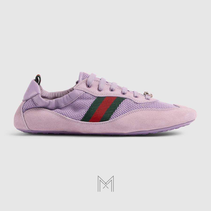 Sneaker Gucci Shift màu tím nhạt phối da lộn chính hãng MHGG015 2026 Sneaker Gucci Shift màu tím nhạt phối da lộn chính hãng MHGG015 2026