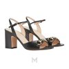 Sandal Gucci cao gót màu đen khóa Horsebit vàng chính hãng MHDG020 2026