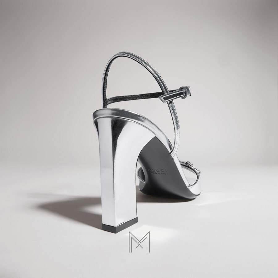 Sandal Gucci cao gót màu bạc khóa Horsebit bạc chính hãng MHDG010 2026 Sandal Gucci cao gót màu bạc khóa Horsebit bạc chính hãng MHDG010 2026