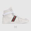 Sneaker boot Gucci màu trắng phối dải web chính hãng MHGG023 2026