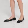 Giày búp bê Gucci màu đen khóa bạc chính hãng MHGG029 2026 Giày búp bê Gucci màu đen khóa bạc chính hãng MHGG029 2026