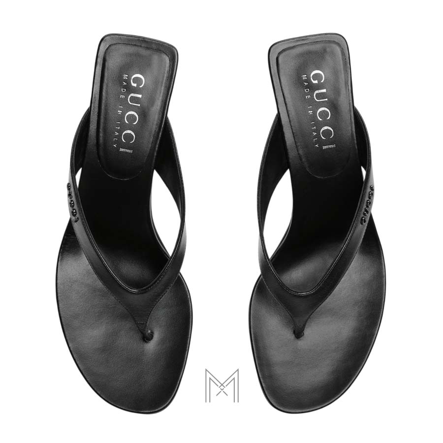 Dép Gucci Vittoria cao gót màu đen chính hãng MHDG017 2026 Dép Gucci Vittoria cao gót màu đen chính hãng MHDG017 2026