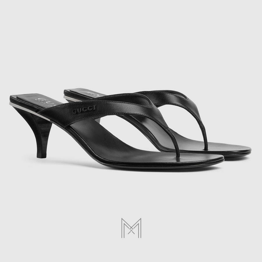 Dép Gucci Vittoria cao gót màu đen chính hãng MHDG017 2026 Dép Gucci Vittoria cao gót màu đen chính hãng MHDG017 2026