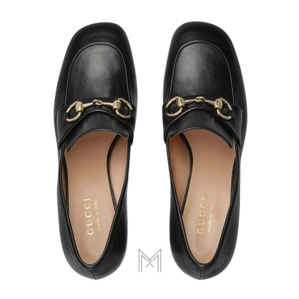Cao gót Gucci màu đen da trơn khóa vàng chính hãng MHGG016