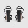 Sandal Gucci cao gót màu đen logo vàng chính hãng MHDG025 2026