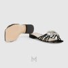Dép Gucci quai ngang màu đen logo GG đính đá chính hãng MHDG022 2026