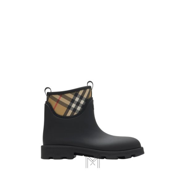 Giày boots Burberry màu đen da trơn chính hãng MHGB002