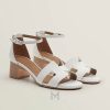 Sandal cao gót Hermes Encens 50 màu trắng authentic MHHH198 2026