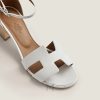 Sandal cao gót Hermes Encens 50 màu trắng authentic MHHH198 2026