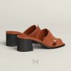 Dép cao gót Hermes Helia 60 chính hãng màu nâu da lộn MHHH137 2026 Dép cao gót Hermes Helia 60 chính hãng màu nâu da lộn MHHH137 2026