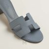 Dép cao gót Hermes nữ chính hãng màu xanh xám da hạt MHHH123 2026