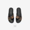 Dép Burberry quai chéo chính hãng màu đen họa tiết MHDB017 2026 Dép Burberry quai chéo chính hãng màu đen họa tiết MHDB017 2026