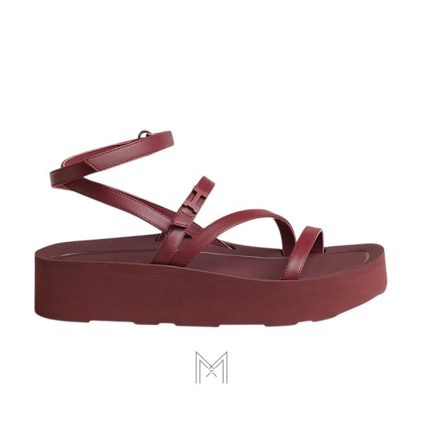 Dép quai hậu Hermes Liberte màu đỏ đô authentic MHHH193