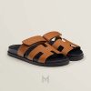 Dép quai ngang Hermes Chypre authentic màu nâu bò MHHH169 2026