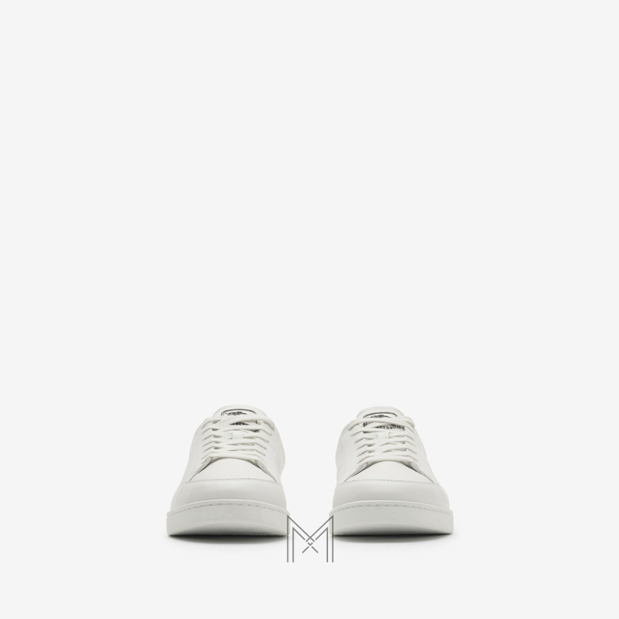 Giày thể thao cổ thấp Burberry da màu trắng authentic MHGB007 2026 Giày thể thao cổ thấp Burberry da màu trắng authentic MHGB007 2026