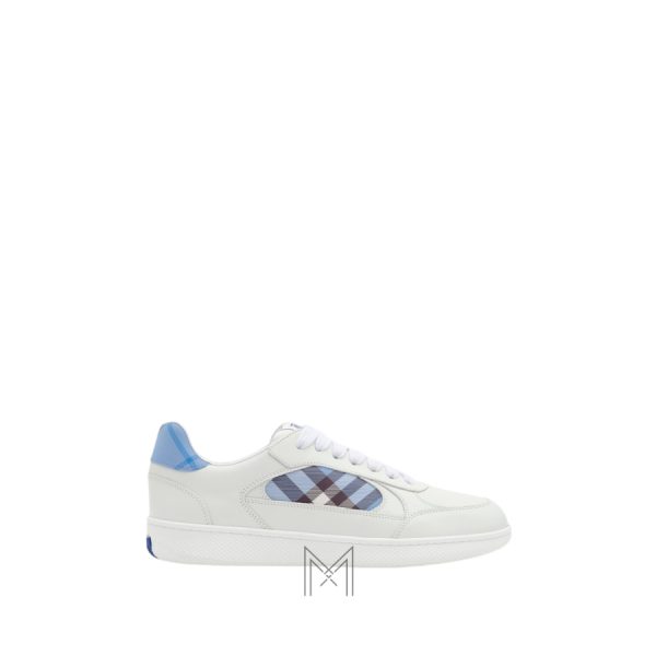 Sneaker Burberry Terrace màu trắng phối họa tiết xanh chính hãng MHGB027