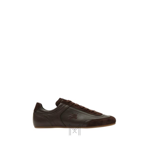 Sneaker Burberry màu nâu đậm họa tiết kỹ sĩ chính hãng MHGB030