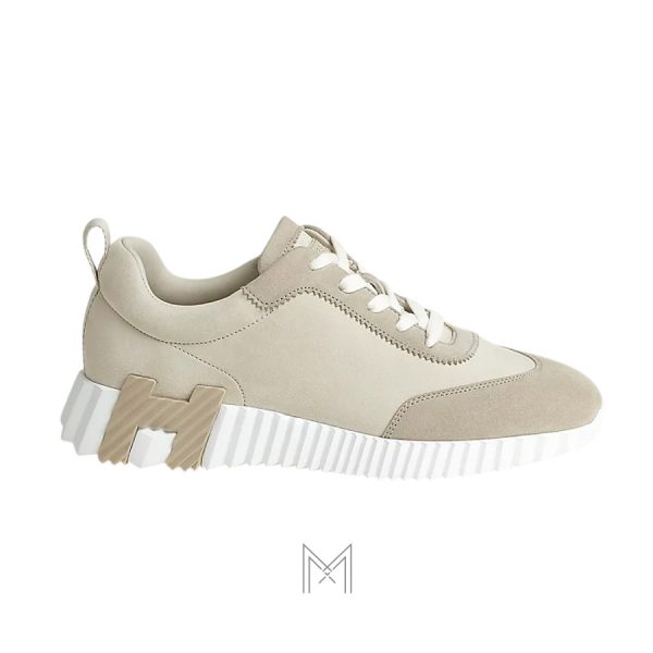 Sneaker Hermes Bouncing màu be phối da lộn chính hãng MHGH021