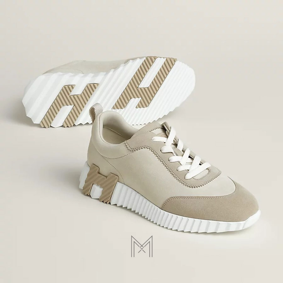 Sneaker Hermes Bouncing màu be phối da lộn chính hãng MHGH021 2026 Sneaker Hermes Bouncing màu be phối da lộn chính hãng MHGH021 2026