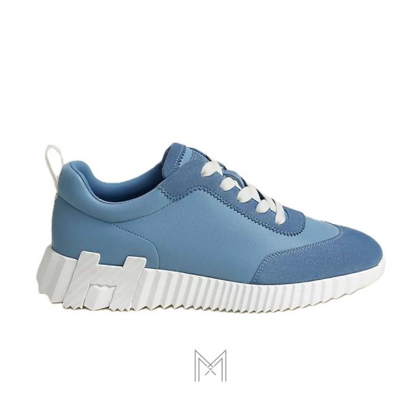 Sneaker Hermes Bouncing màu xanh phối da lộn chính hãng MHGH027