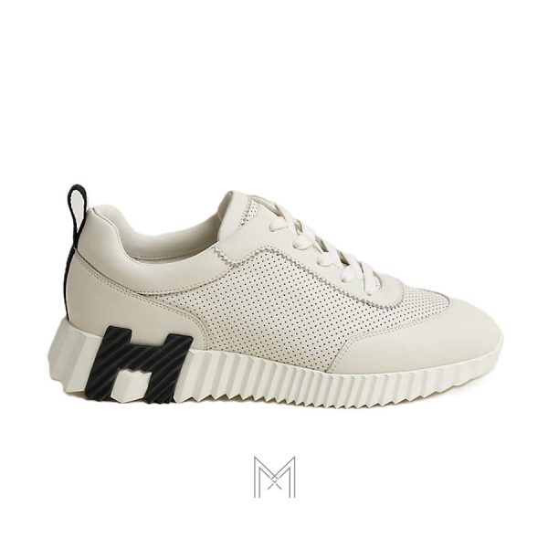 Sneaker nữ Hermes màu trắng kem chấm lỗ chính hãng MHGH035