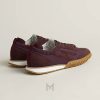 Sneaker Hermes Jet màu đỏ mận phối da lộn chính hãng MHGH031 2026 Sneaker Hermes Jet màu đỏ mận phối da lộn chính hãng MHGH031 2026