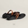 Giày búp bê Hermes chính hãng màu đen quai nâu MHGH153 2026